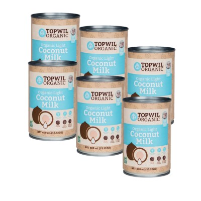 Topwil Organic Coconut Milk – Light (10%) – 400 ml x 6 Image