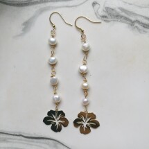 Hibiscus Pearl Earrings