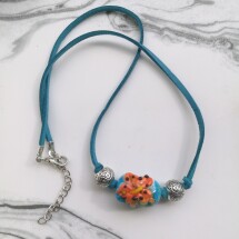 Tiger lily Lampwork Necklace