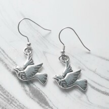 Silver Peace Dove Earrings