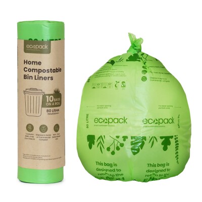 Ecopack 80L Green Compostable Bin Liners Image