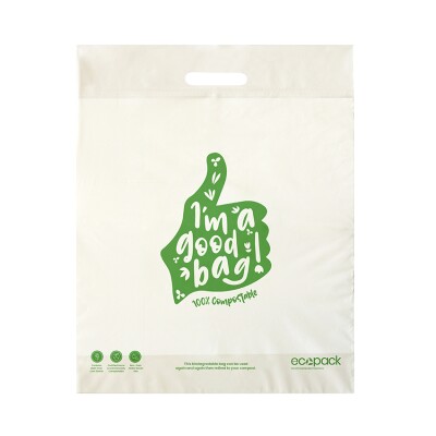 Ecopack Medium Compostable Punched Handle Bag x50 Image