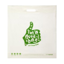 Ecopack Large Compostable Punched Handle Bag x50