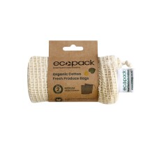 Ecopack Organic Cotton String Bags - Set of 2 (Medium)