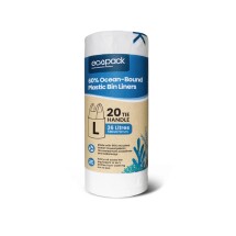 Ecopack 36L L Ocean-Bound Plastic Bin Liner w/ Handles