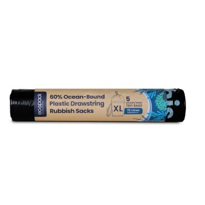 Ecopack 70L Ocean-Bound Plastic Bin Liner w/ Drawstring Image