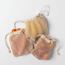 Cotton Mesh Produce Bags (set of 3 small)