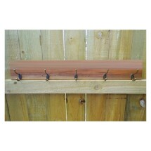 Rimu Carved Coat Rack with brass hooks
