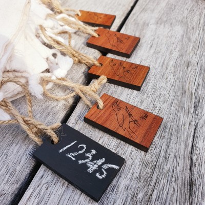 Set of 5 Wooden tags Reusable write-on tags  (Rimu) Image