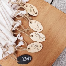 Set 0f 5 Wooden tags Reusable write-on Tags (Pine) Image