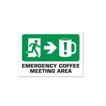 WOO010 Wooden Sign - Emergency Coffee A5