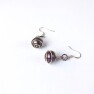 Eco Silver Spiral Wrapped Freshwater Pearl Earrings Image