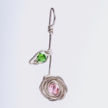 Rose Necklace with Swarovski Crystals