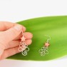 Eco Silver Christmas Tree earrings with Red Star Image
