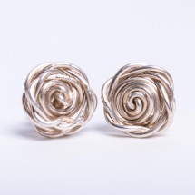 Rose Stud Earrings in Recycled Sterling Silver Image