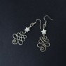 Eco Silver Christmas Tree earrings with White Star Image