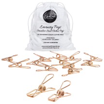 Rose Gold Stainless Steel Clothes Pegs - Rust Proof