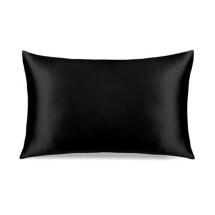 Black Organic Silk Pillowcase Image