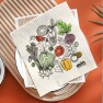 EKOH Dish Cloth Compostable Swedish Sponge Veggie Print Image