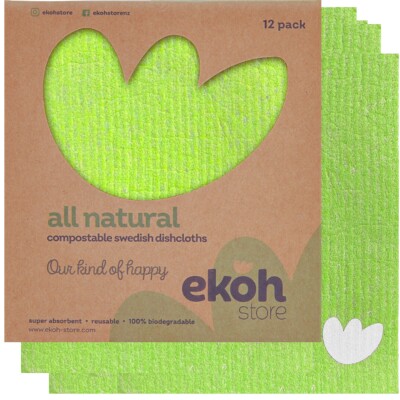 12 pk Apple Green Multipurpose Cleaning Cloths Image