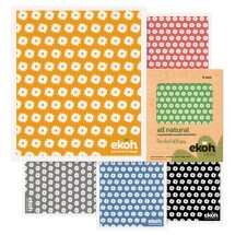12 pk  Compostable Cleaning Eco Dish Cloth Daisy Print Image