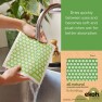 12 pk  EKOH Dishcloths Absorbent Biodegradable  Daisy Image