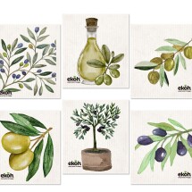 12 pk. EKOH Dishcloths Absorbent Biodegradable Olive Image