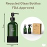 Green Glass Bottles Pump & Spray 2pk.+Bonus Labels Image