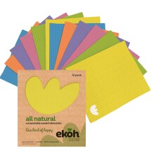 12 pk. EKOH Dishcloths Absorbent Biodegradable Rainbow Image