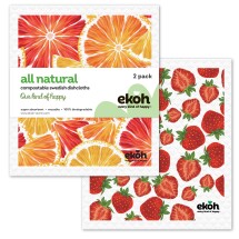 Eco-Friendly EKOH Dishcloths – 2-Pack Strawberry Lemon Image