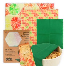 EKOH Reusable Food Wraps BeesWax Organic Wraps 3pk.