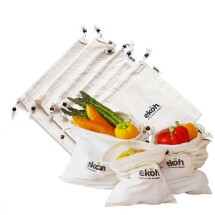 Cotton Reusable Pantry  & Food Storage Bag 6Pk 3 Sizes
