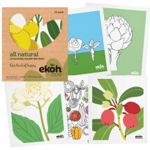 12 pk  EKOH Dishcloths Absorbent Biodegradable  Botanic