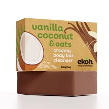 Organic Coconut Soap Bar Oats Vanilla Shea 200g