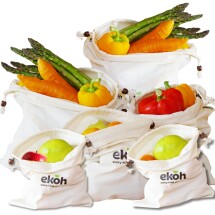 Organic Cotton Reusable Produce Bags (6 Bgs 3sz ) Image