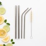 CaliWoods Reusable Mixed Straws – 4 Pack + Cleaner Image
