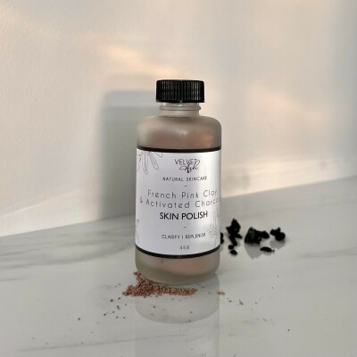 French Pink Clay & Activated Charcoal Skin Polish 45g Image